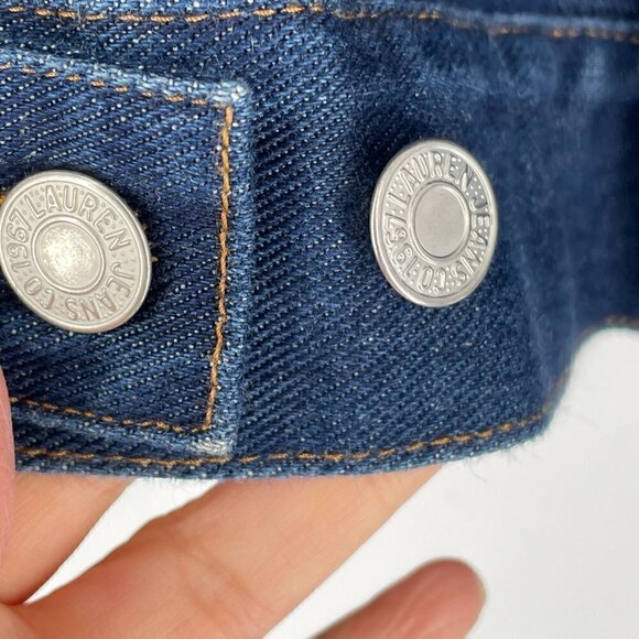 Vintage Y2K Ralph Lauren Trucker Jean Jacket Removable Faux Fur Collar Quilted S - Picture 9 of 12